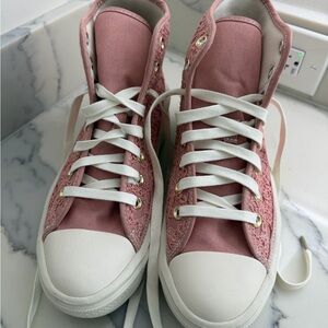 Converse Pink High-Tops with White Accents